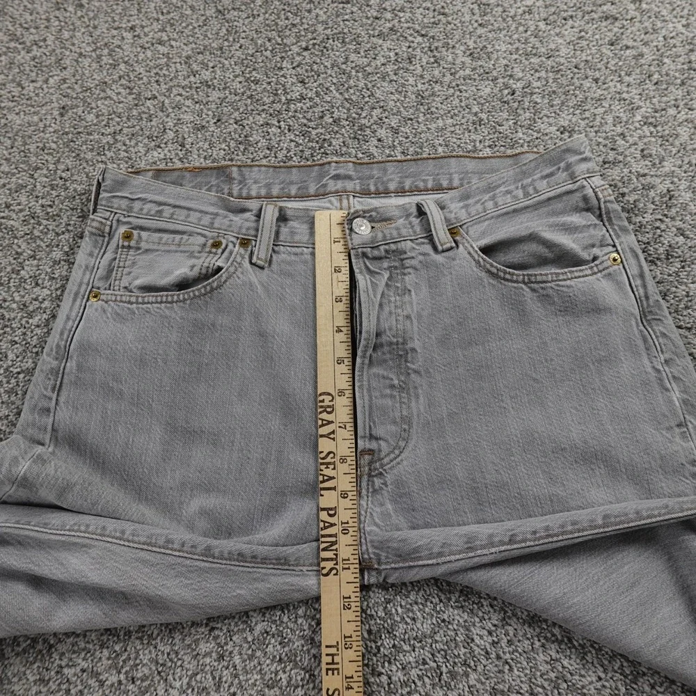 Levis Jeans Mens 33X34 Dark Black Denim Pants 501 XX Button Fly Straight Western